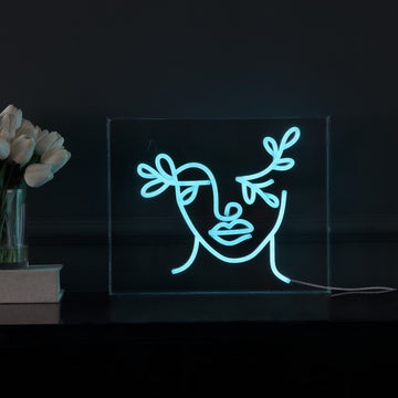 Teary Face Contemporary Glam Acrylic Box USB Operated LED Neon Light - JONATHAN Y